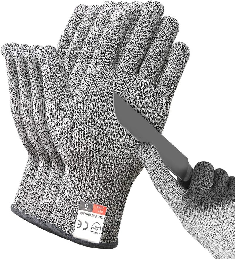 DEYAN Kids Sized Cut Resistant Gloves, 2 Pairs 8-11YRS Children Hands Cut Protection Gloves for Kitchen Use, Crafts, DIY, Garden and Yard works (Grey, X-Small) - Image 1